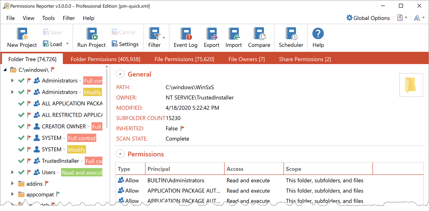 NTFS Permissions Reporter Pro 4.0.492 free downloads